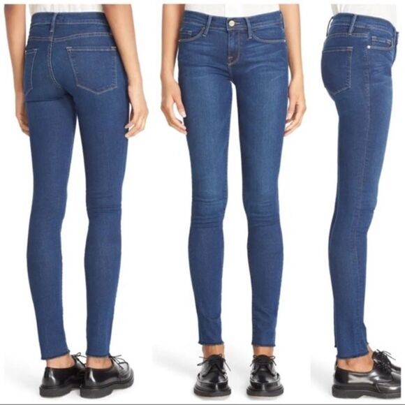 Frame Forever Karlie Frayed Hem High-Rise Skinny Jean